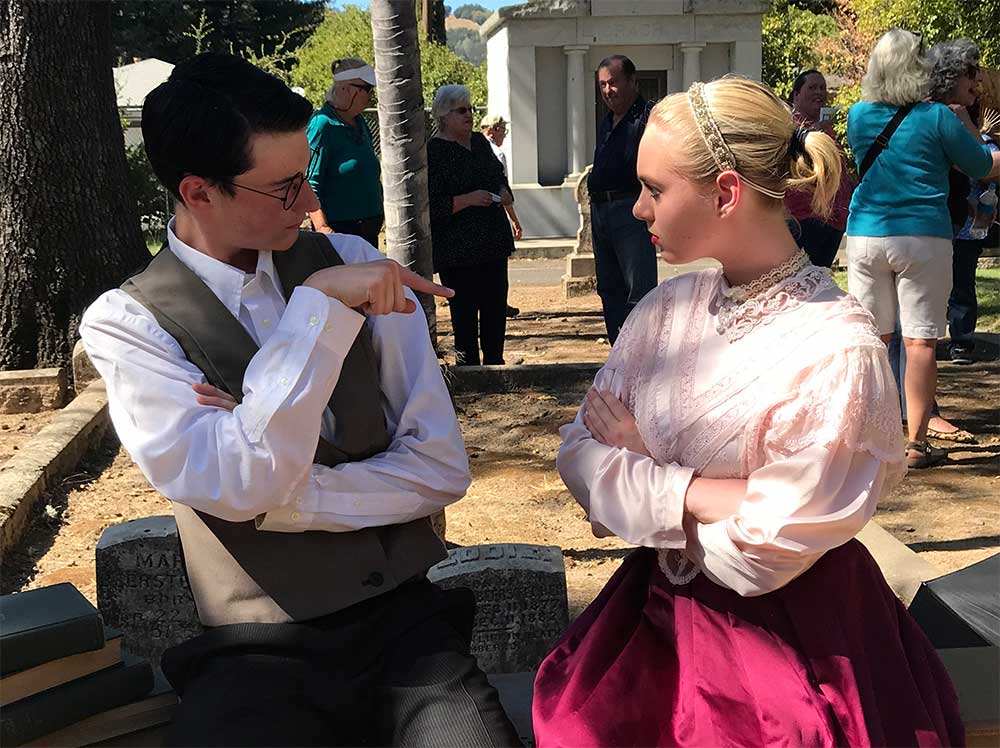 St. Helena High drama students re-enact history in several scenes at the 2018 Cemetery Walk.