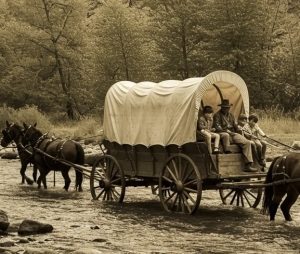 SHHS wagon trains across the plains