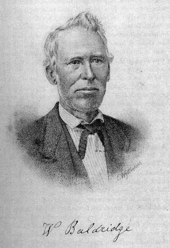 Portrait engraving of William "Uncle Billy" Baldridge (St. Helena Historical Society collection)