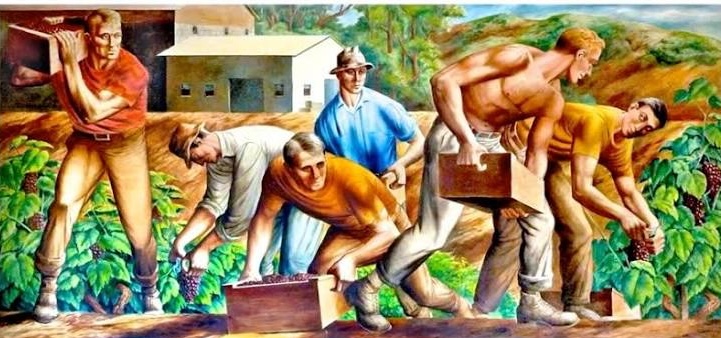 Shhs farm labor mural in POffice